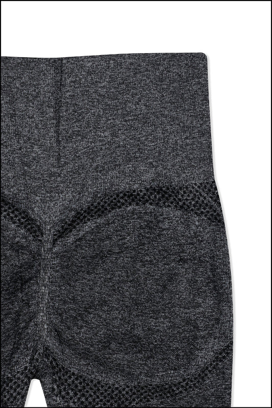 Grey Cotton Seamless Sports Bra with Cotton Slim Leggings Set