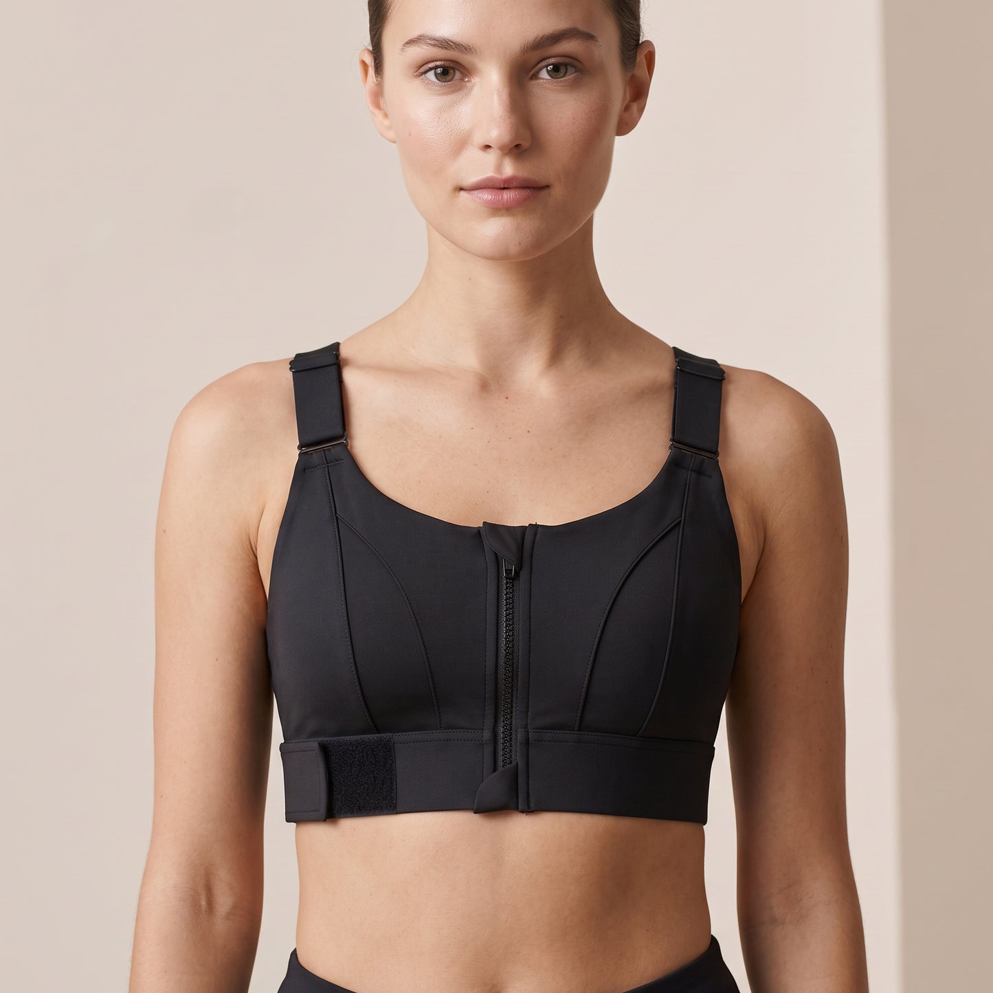 Black Luxe High Impact Sports Bra