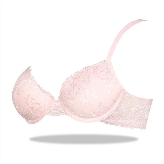 shop online Pink European Laced Imported Floral Padded Bra