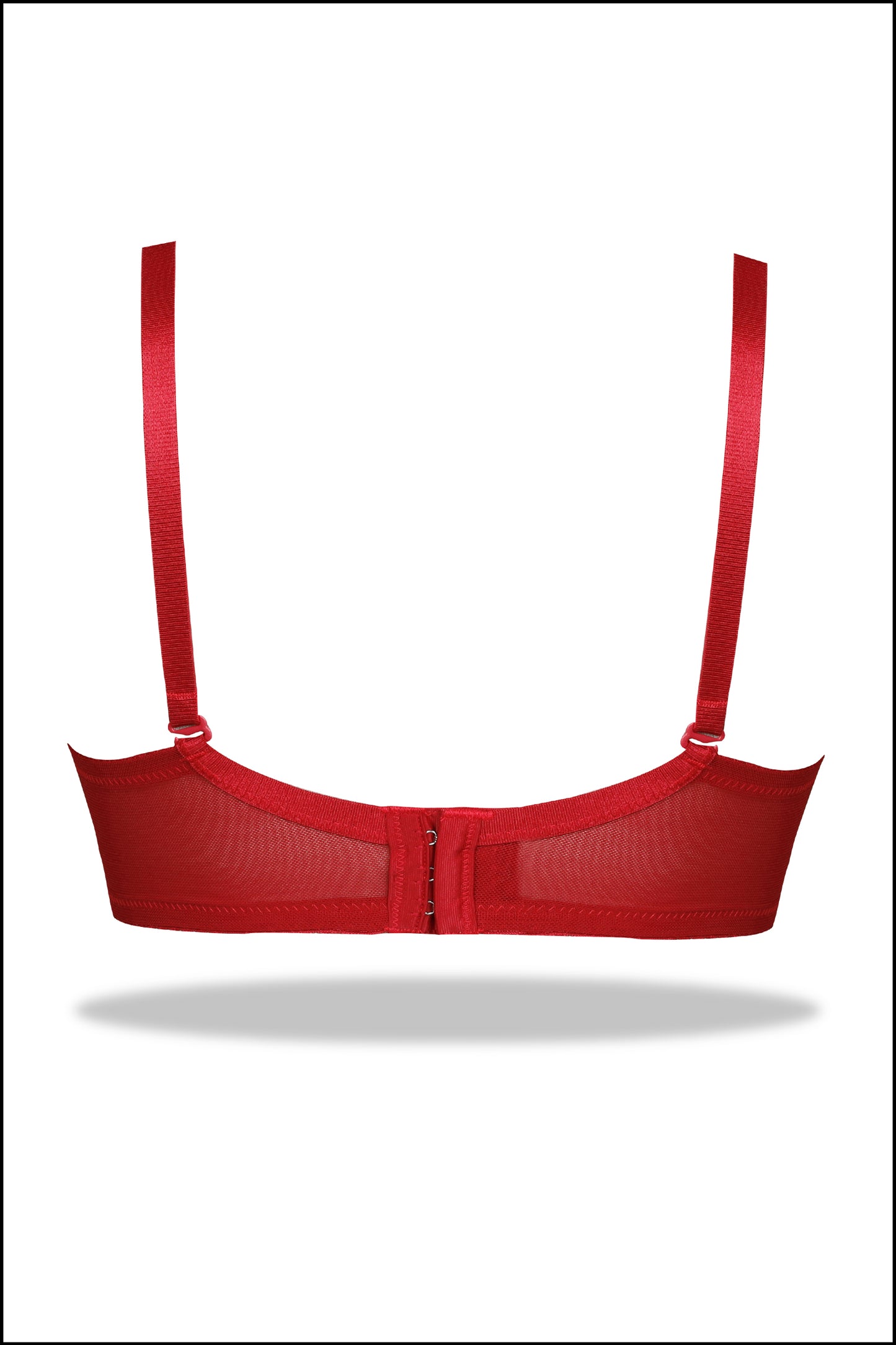 Red Mesh Bra with Strethable Panty Set