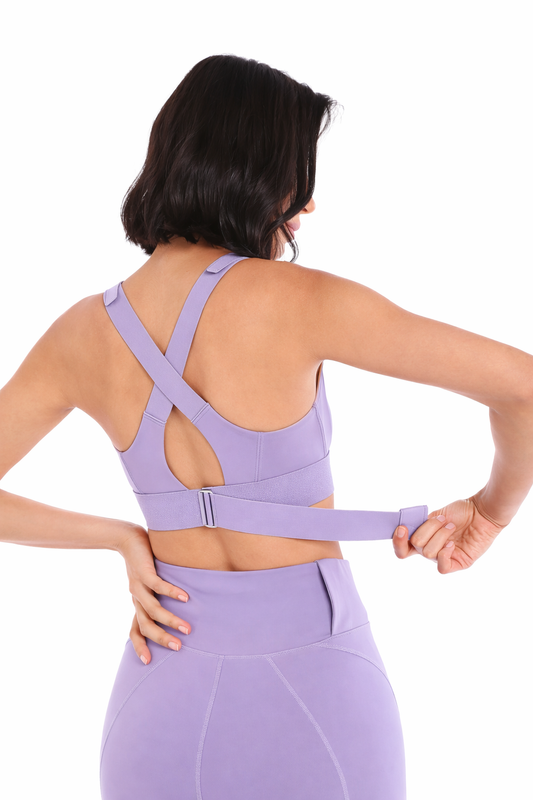 Luxe High Impact Adjustable Sports Bra - Lilac