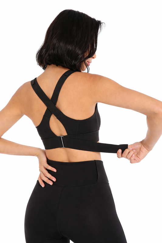 Luxe High Impact Adjustable Sports Bra - Black