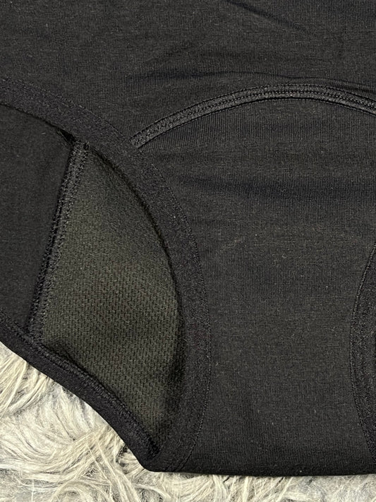 5 Layered High Waisted Period Panty for Super High Flow - Black