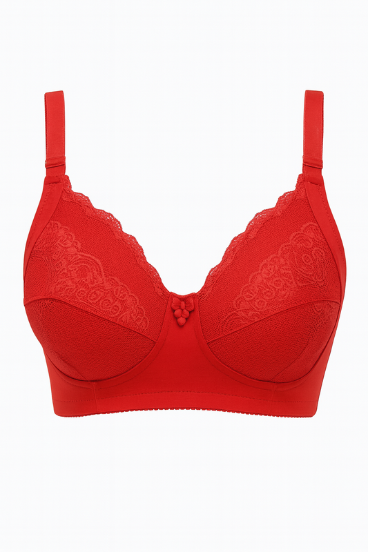 Skin Curvy All Over Lace Cup DOuble Layered Bra with 4x4 Hooks
