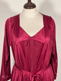 Maroon Full Length Bridal Nighty for Special Occasion (Cami + Gown + Ribbon)