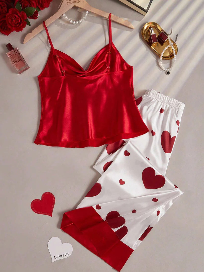 Red Hearts Cami with Trouser