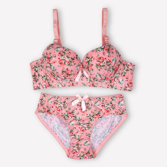 Pack Of 2 (Pink & Blue) - Floral Padded Set