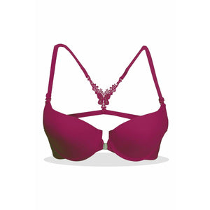 White Venessa Front-Open Bra - Espicopink