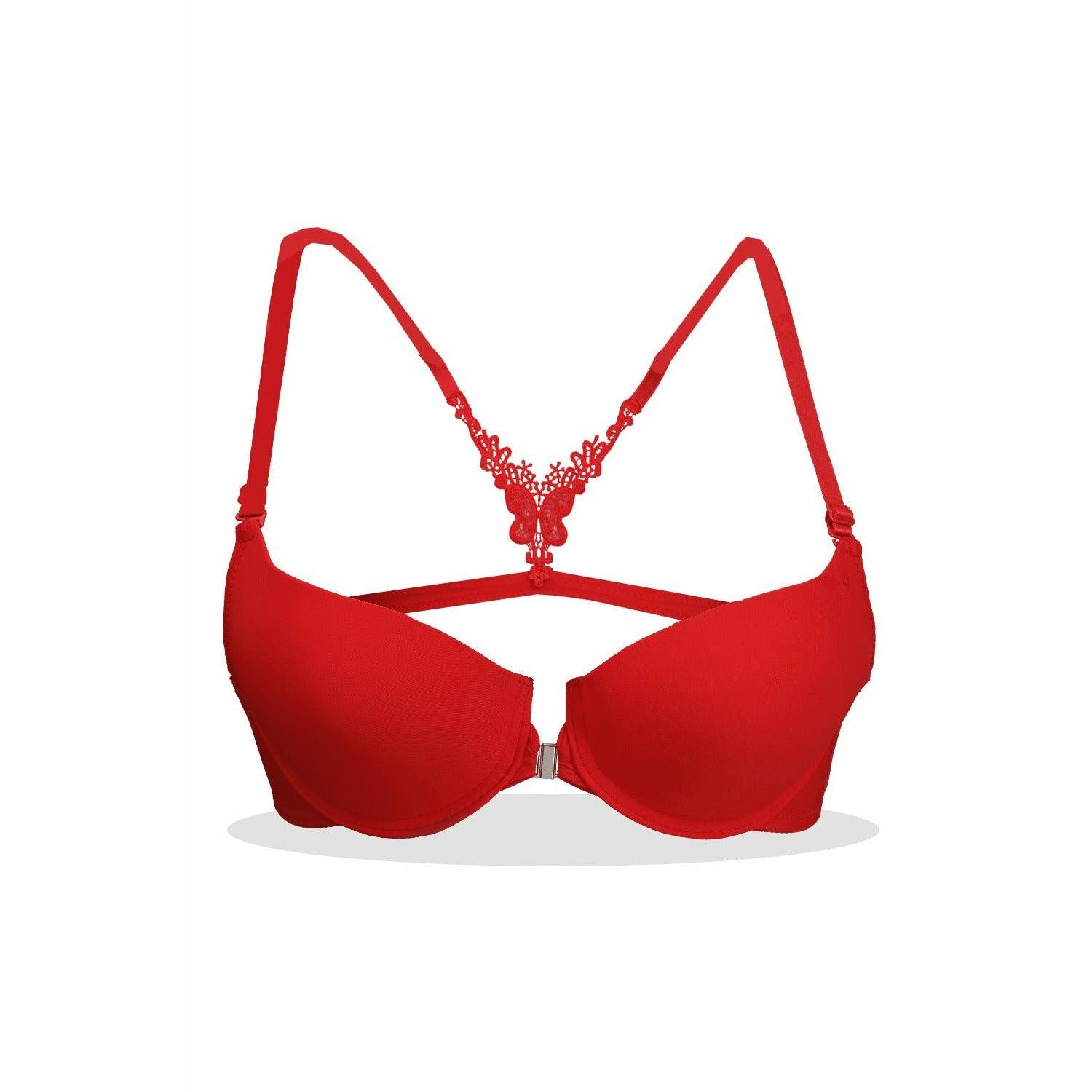 White Venessa Front-Open Bra - Espicopink