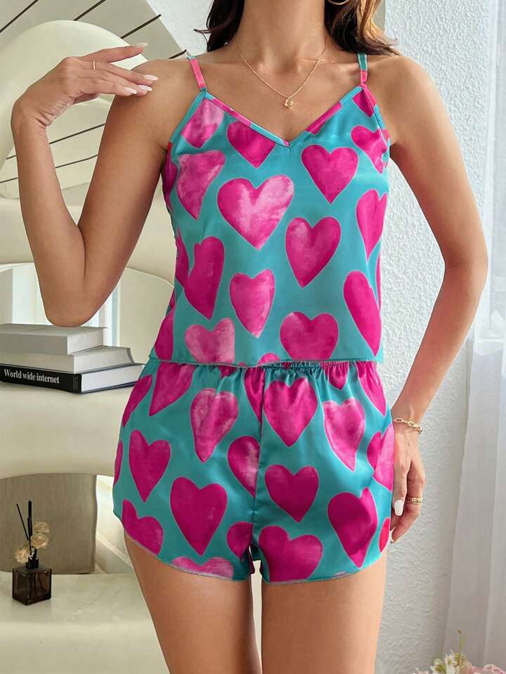 Blue Hearts Short Cami Set