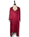 Maroon Full Length Bridal Nighty for Special Occasion (Cami + Gown + Ribbon)