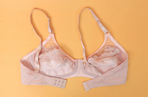 Skin Saffron - Non Padded Embroidered Mesh Bra - Espicopink