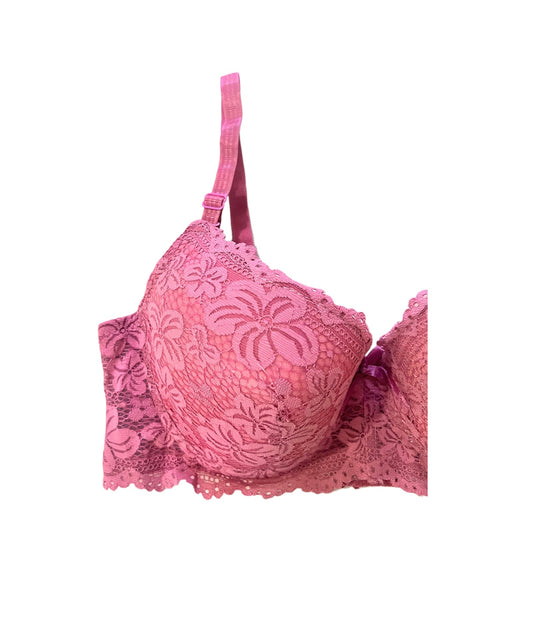 Tea Pink Floral Lacy Padded Bra