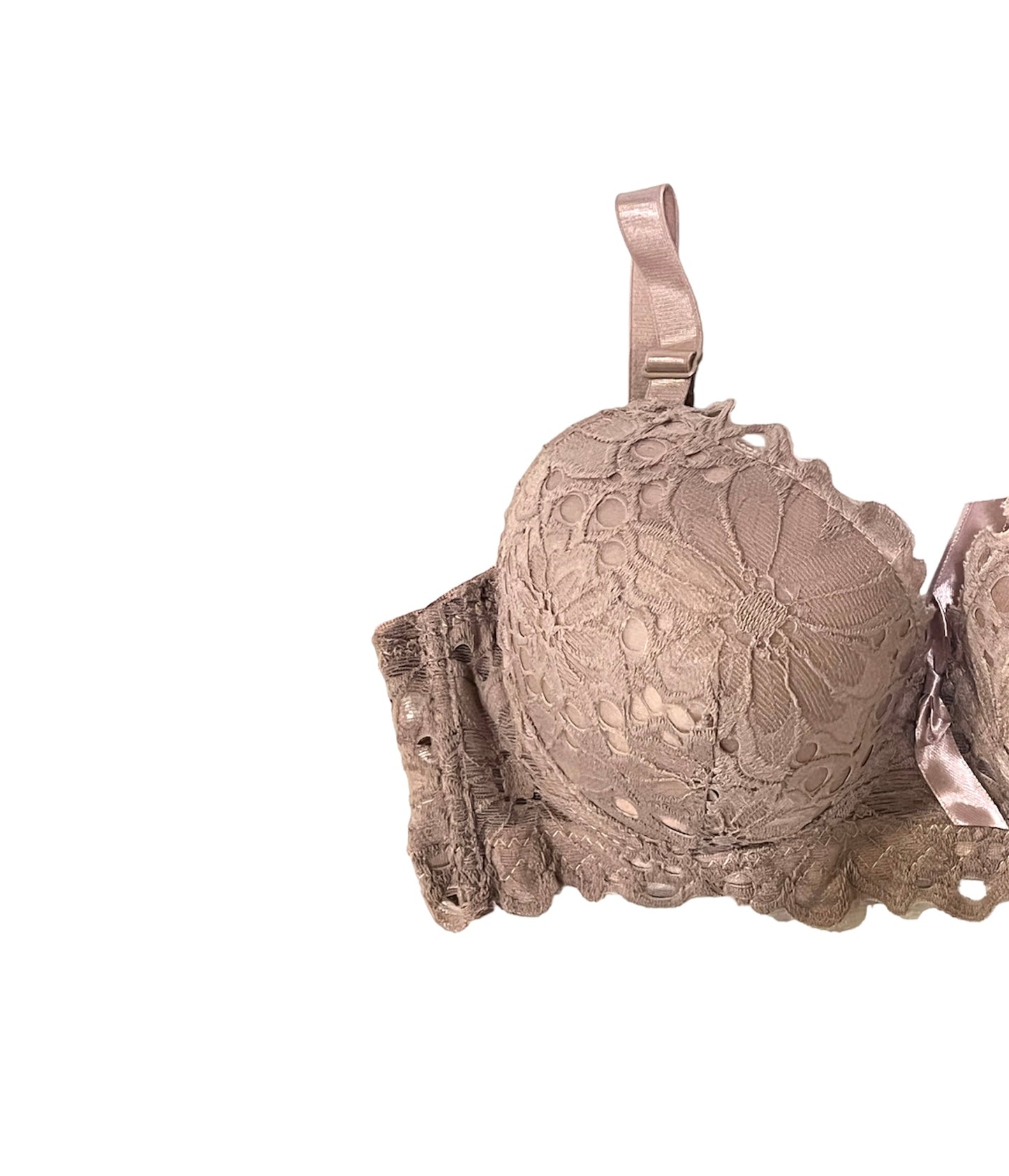 Tea Pink Floral Lacy Padded Bra