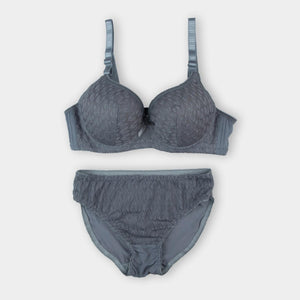 Grey Zephyr Padded Bra and Panty Set - Espicopink