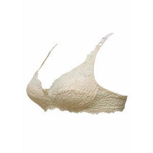 Broom Tea-Pink Wired / Non-Wired Light Padded European Lace Bra - Espicopink