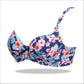 Floral Crinkled Bra - Padded with stretchable floral straps