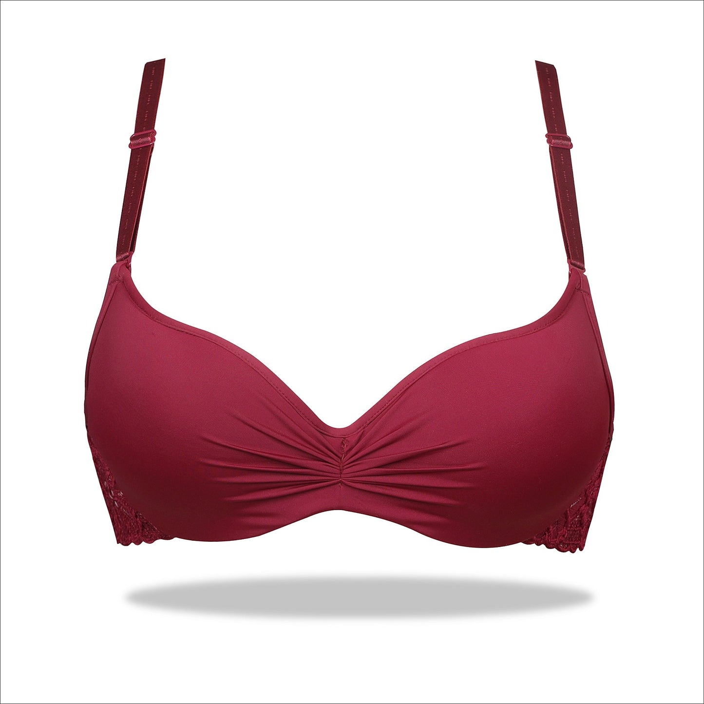 Skin Crinkled Luxury Turkish Imported Padded Bra with Mesh Bands