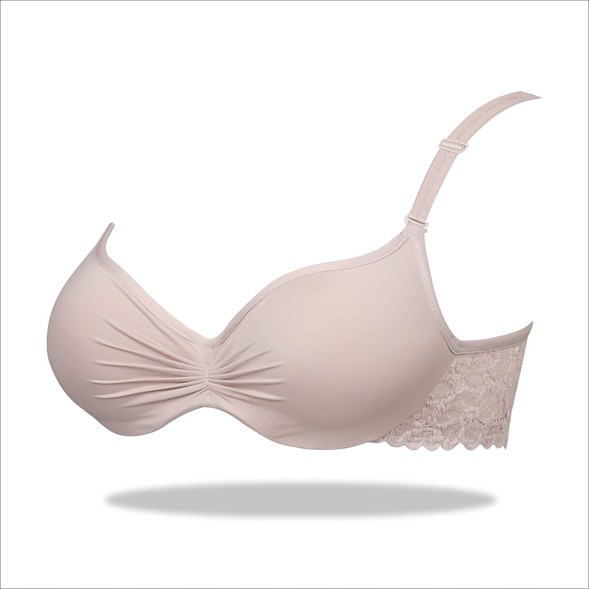 Skin Crinkled Luxury Turkish Imported Padded Bra with Mesh Bands