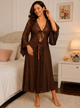 Luxury Lace Nightwear Long Full Length - Brown