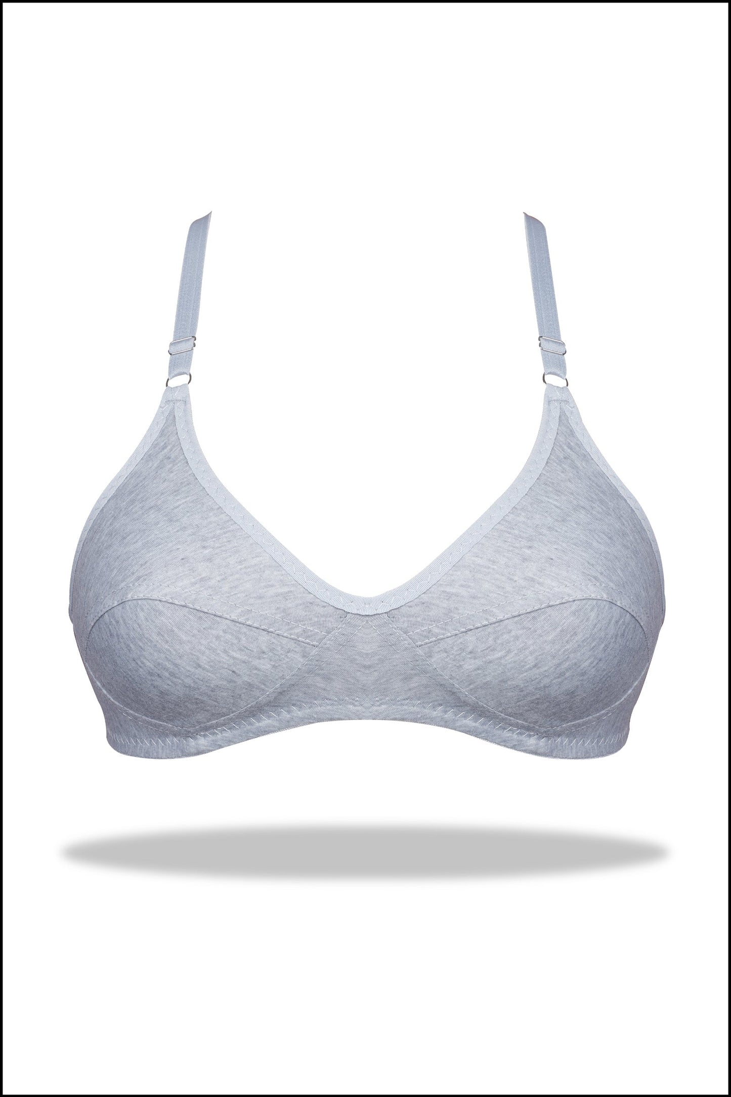 Grey Luxury Everyday Knitted Cotton Bra