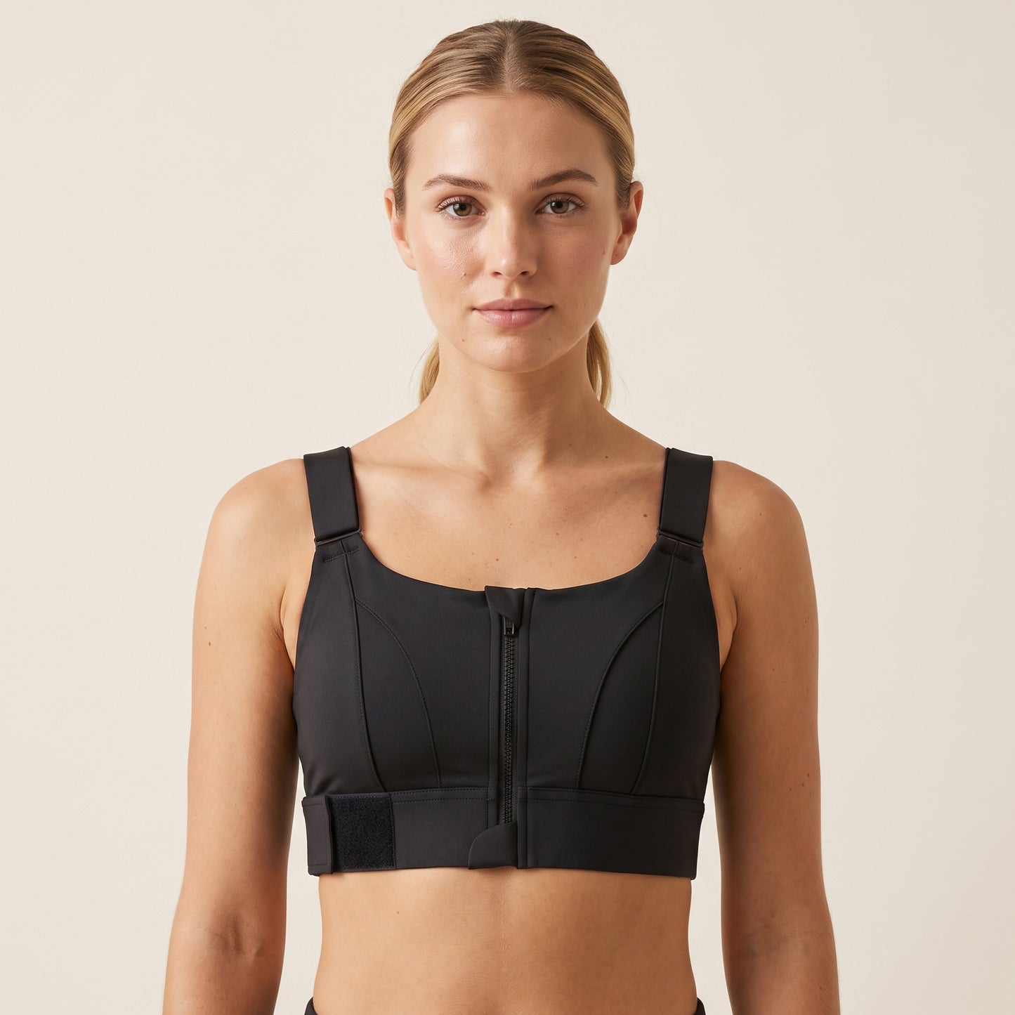 Black Luxe High Impact Sports Bra