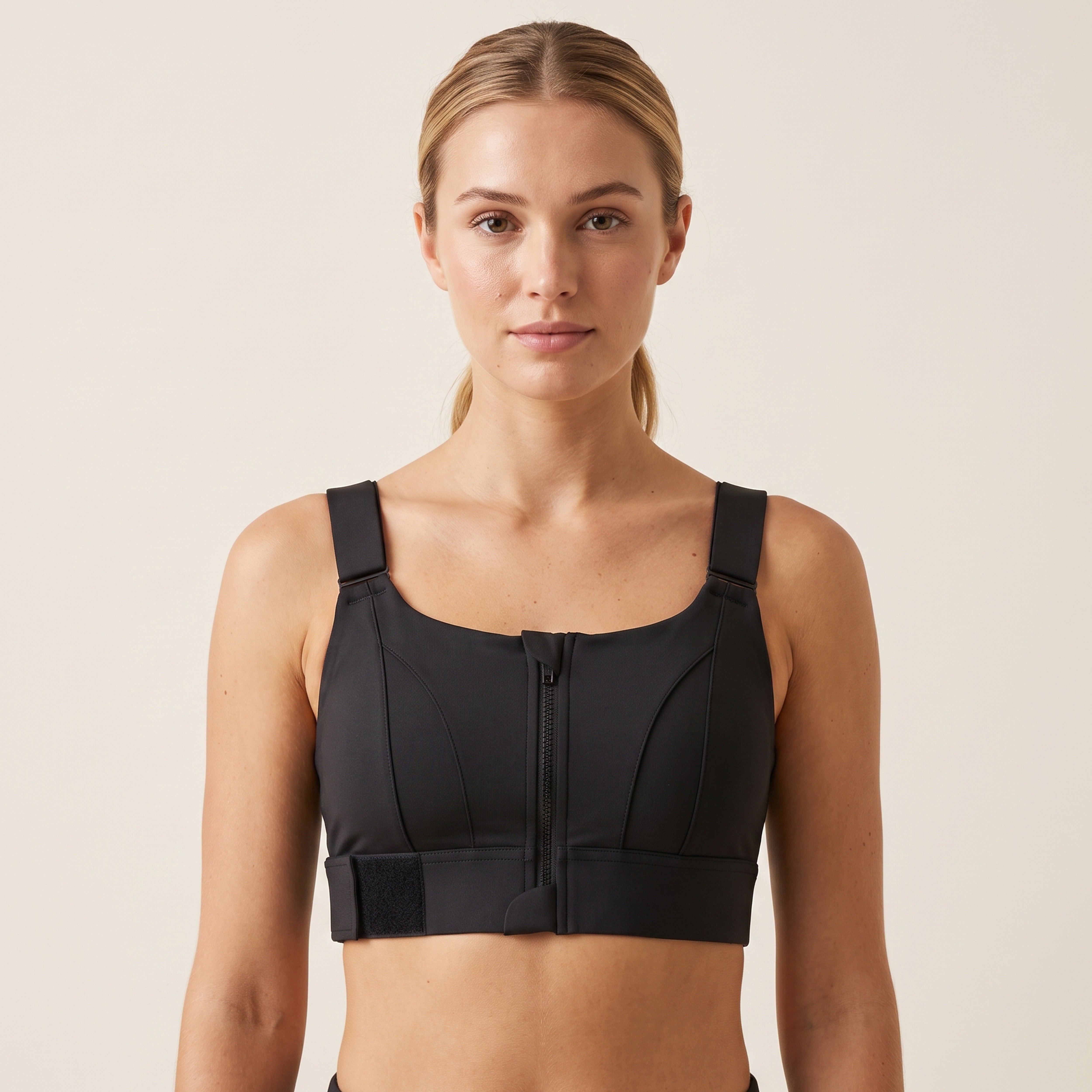 Black Luxe High Impact Sports Bra