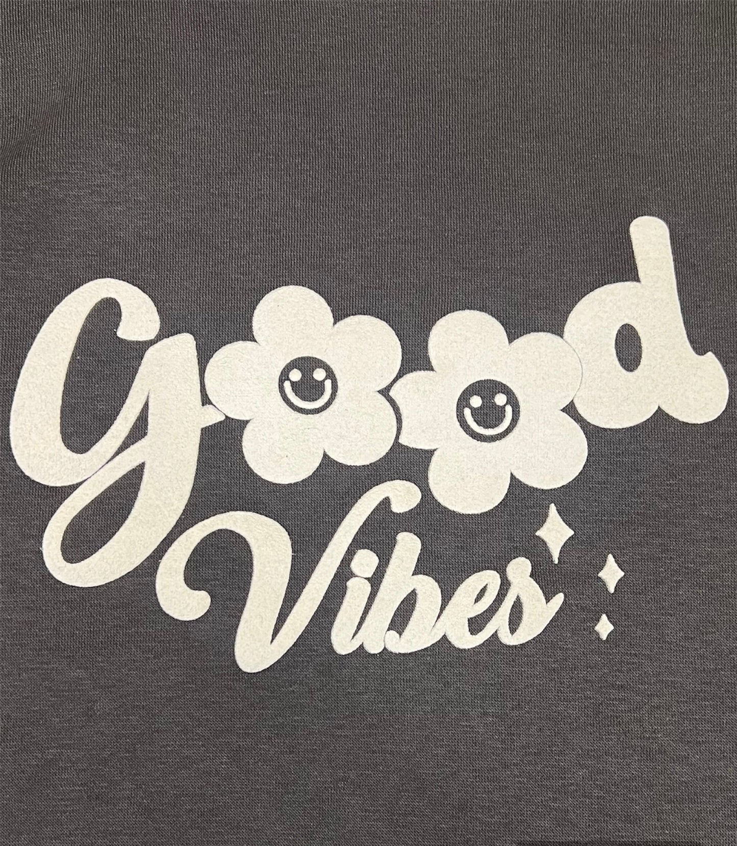 Grey Good Vibes Hoodie For Her