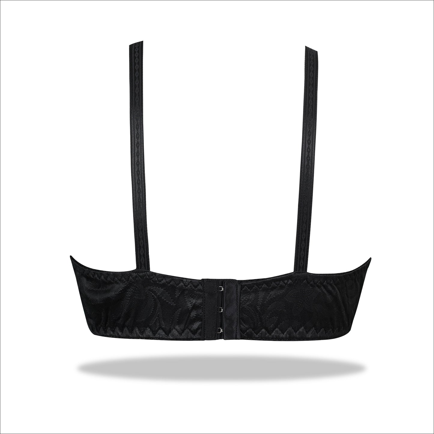 Black Floral Self Printed Nylon Bra for Everyday Wear