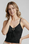 Luxe Brooch Top - Black