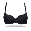 Black Crinkled Luxury Turkish Imported Padded Bra with Mesh Bands
