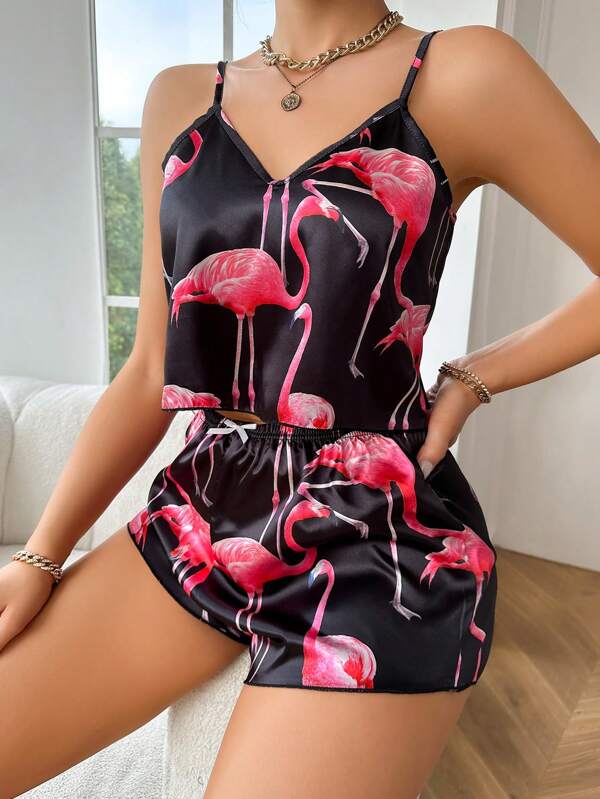 Red Swan Short Cami Set