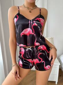 Red Swan Short Cami Set