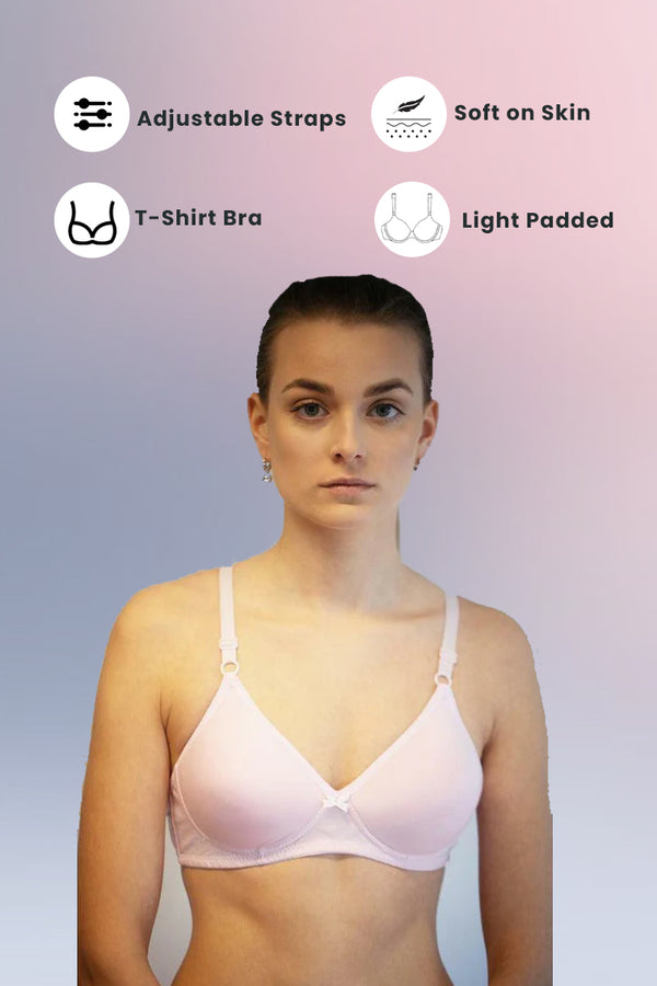 Pink Clarkia - Padded Non-Wired T-Shirt Bra