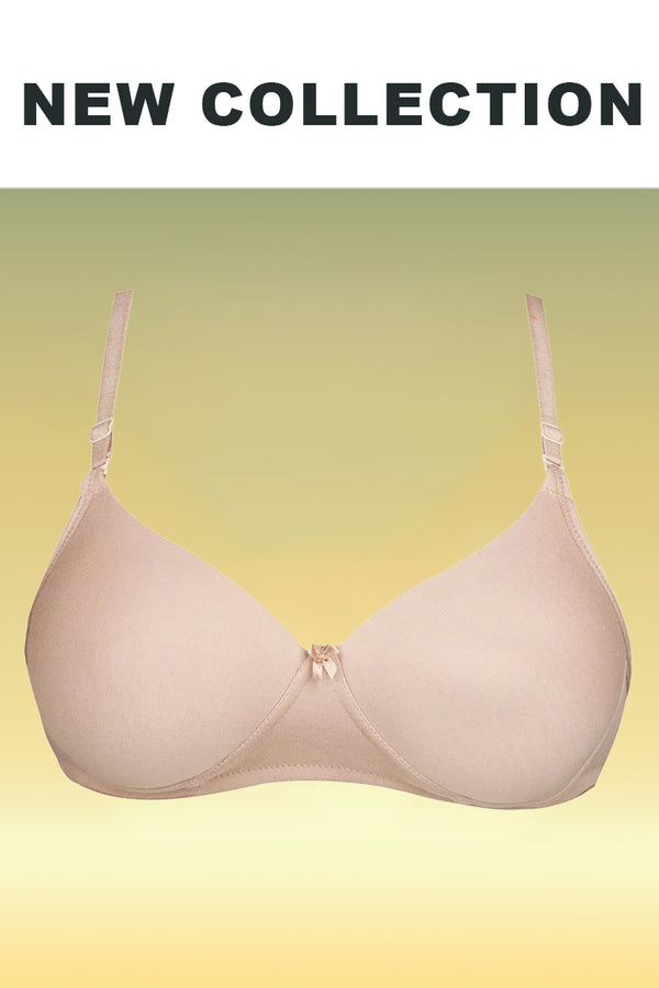 Mauve Cotton Anti-Bacterial T-Shirt Padded Bra