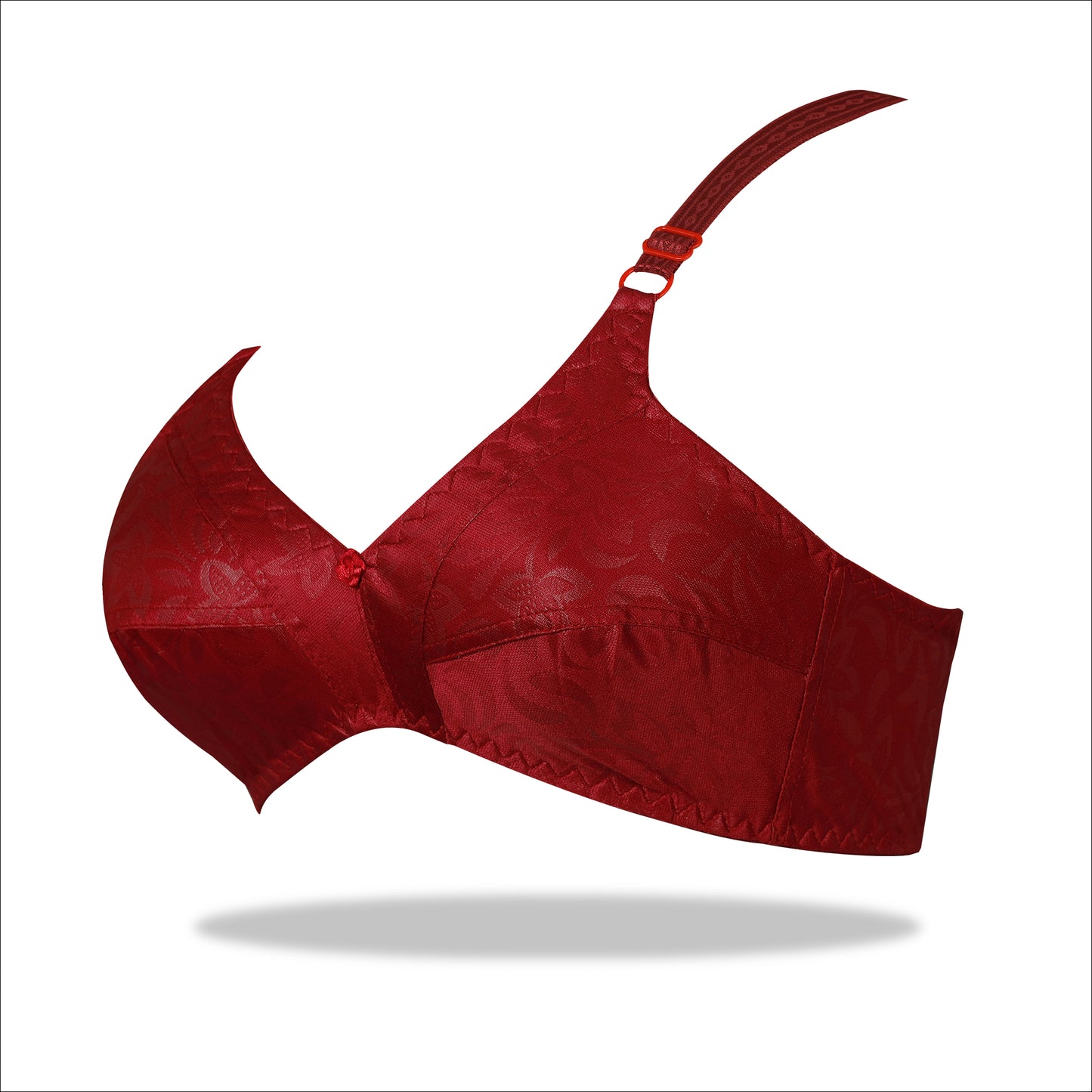 Black Floral Self Printed Nylon Bra for Everyday Wear
