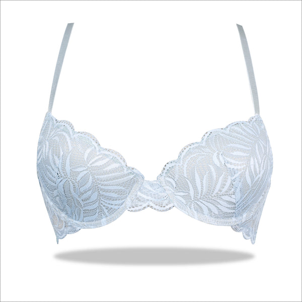 Imported White Lace Push up Padded Bra Detachable straps Seamless
