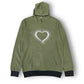 Dark Green Heart Hoodie For Her