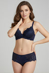 Luxe Shuttle Lace Bra & Panty Set - Blue
