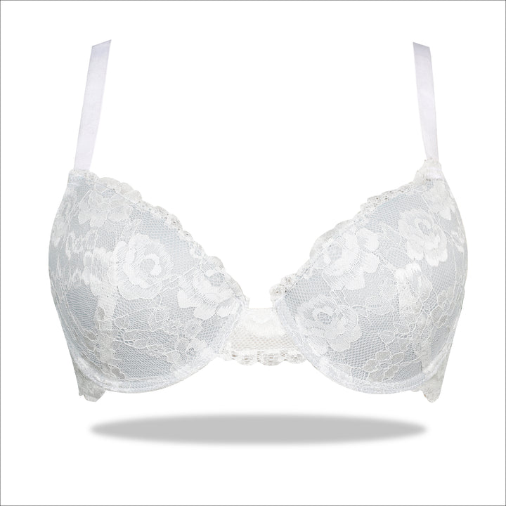White Floral Imported Padded Bra in Pakistan