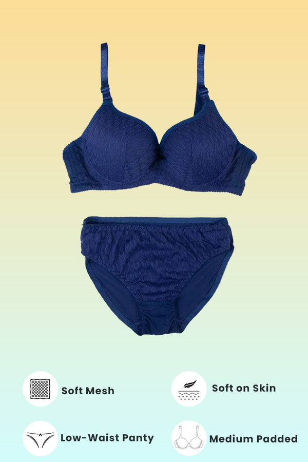 Blue Zephyr Padded Bra and Panty Set