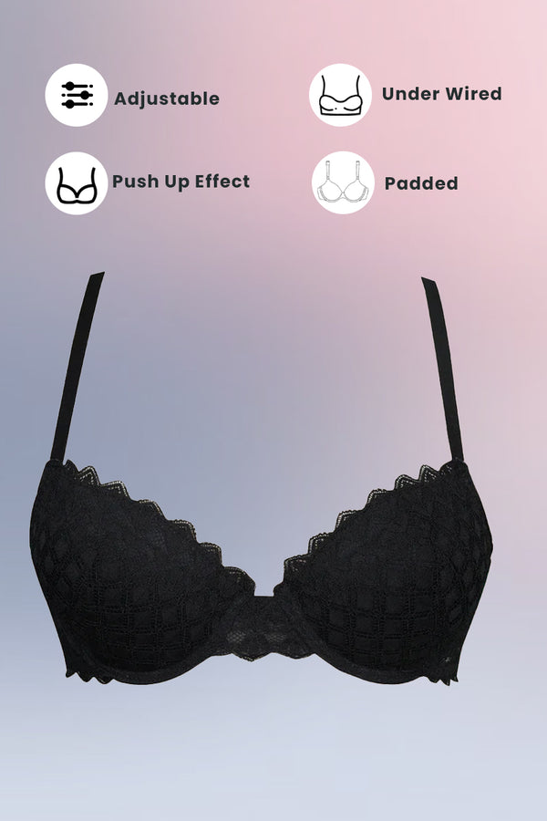 Black Turkish Imported Padded Bra in Pakistan