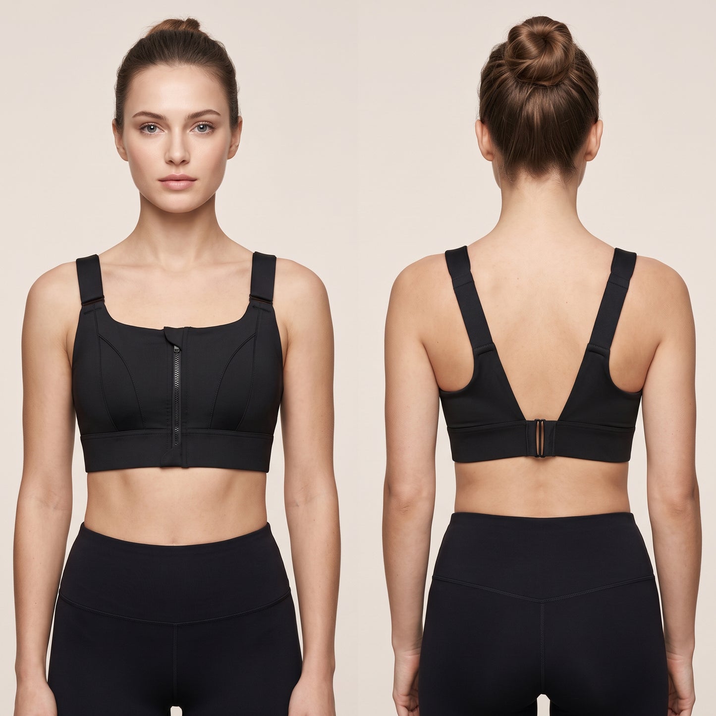 Black Luxe High Impact Sports Bra