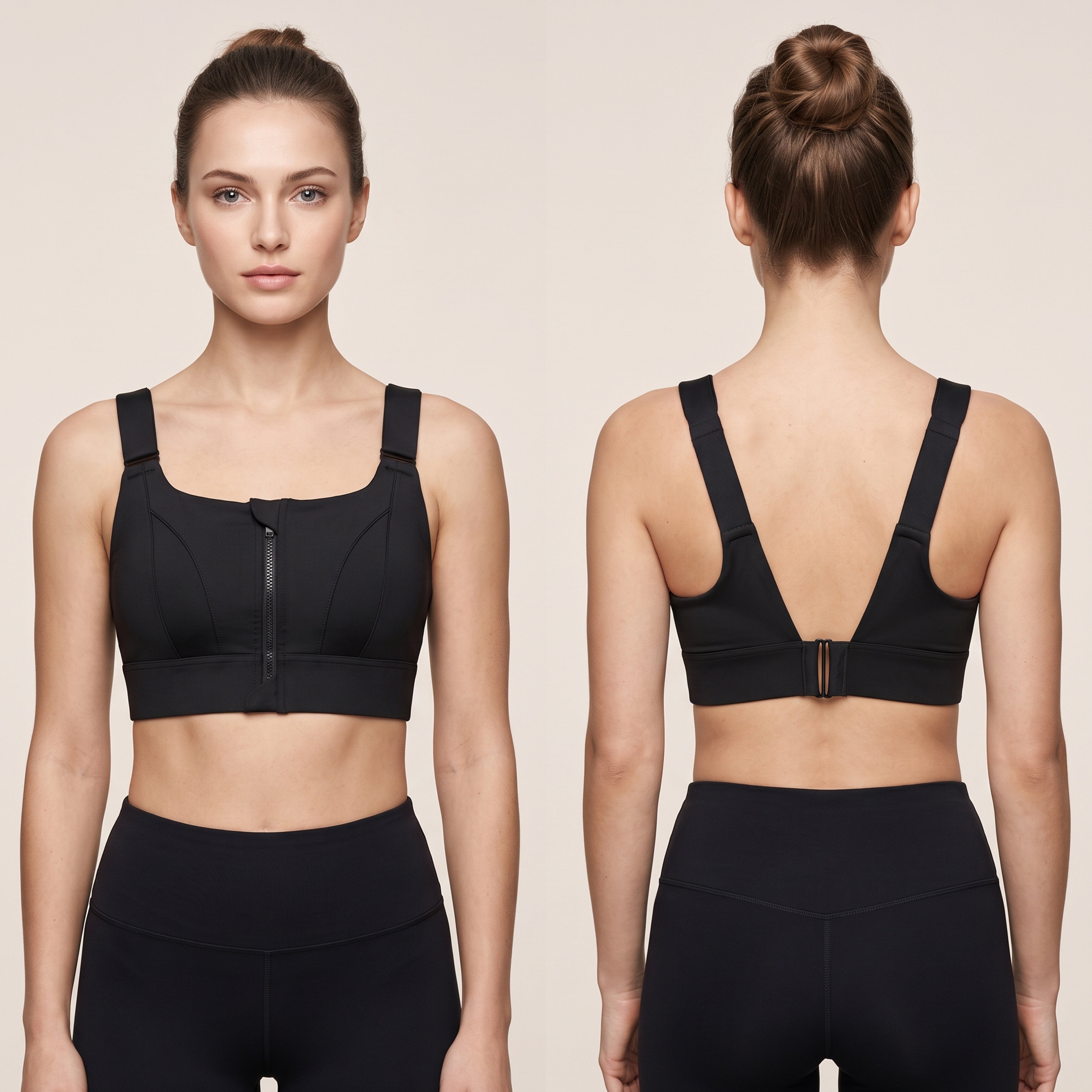 Black Luxe High Impact Sports Bra