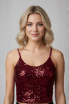 Luxe Shimmer Top - Maroon