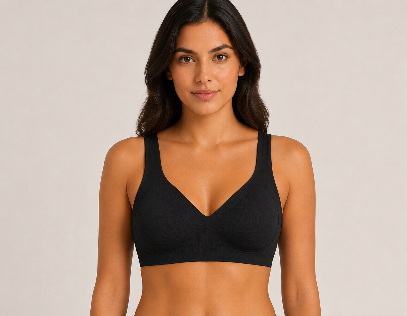 Luxe Seamless Padded Bra - Black