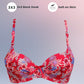Red Floral Crinkled Bra - Padded with stretchable floral straps