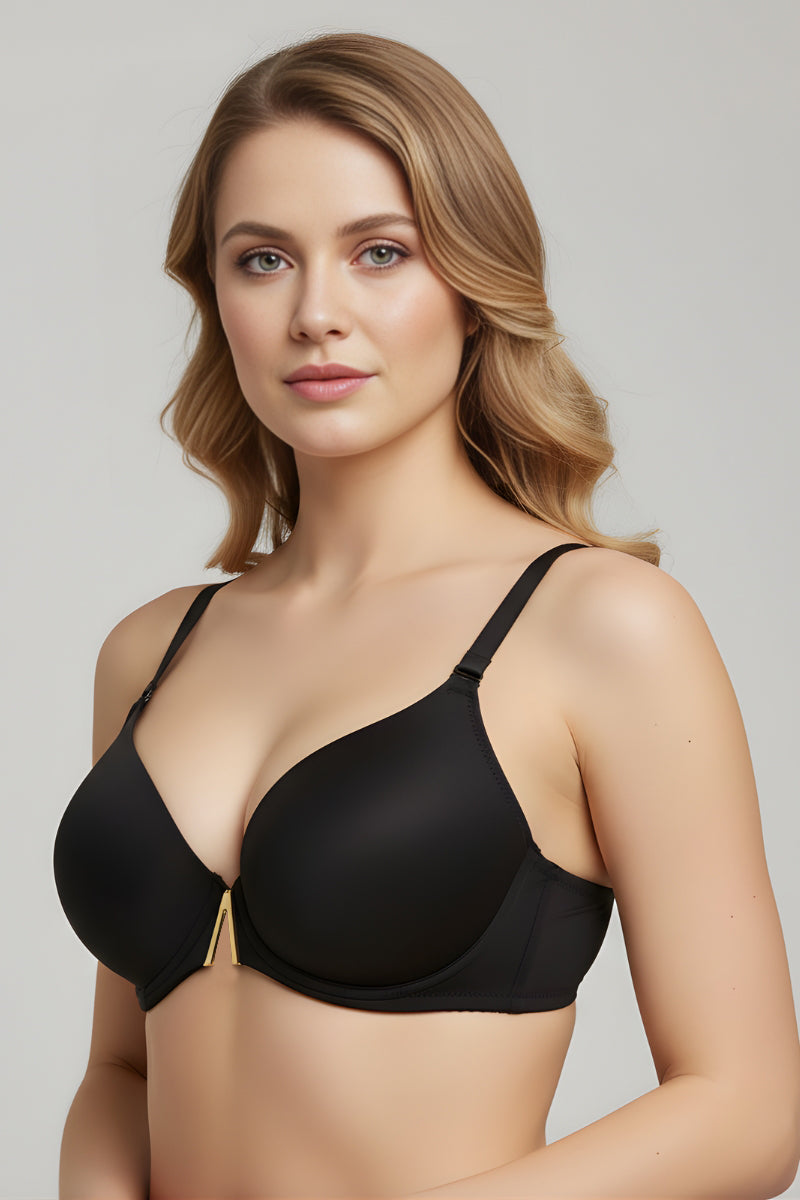 Beige Noir Plunge Bra