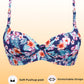 Floral Crinkled Bra - Padded with stretchable floral straps