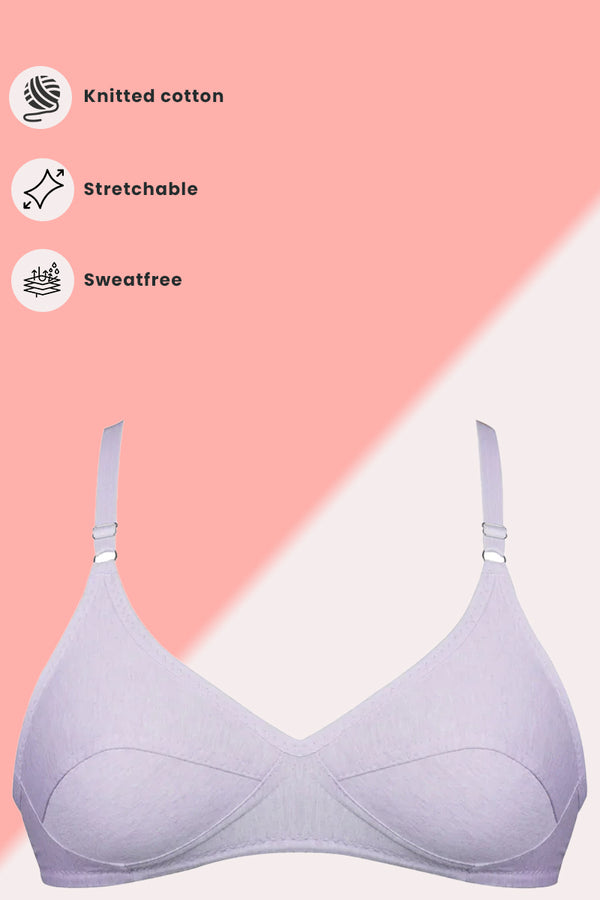 Purple Luxury Everyday Knitted Cotton Bra